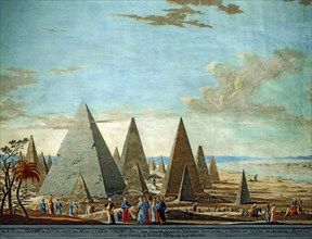 Baseggio, Vue d'un groupe de pyramides en Egypte et le cours du Nil