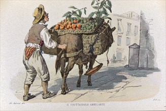 Petit métier de Naples : le marchand de fruits ambulant