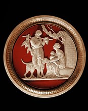Médaillon avec relief inspiré de Bertel Thorvaldsen représentant une Allégorie de l'automne