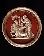 Médaillon avec relief inspiré de Bertel Thorvaldsen représentant une Allégorie de l'hiver