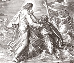 Carolsfeld, Jésus sauve Pierre des eaux