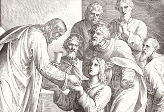 Carolsfeld, Jésus institue l'Eucharistie (détail)