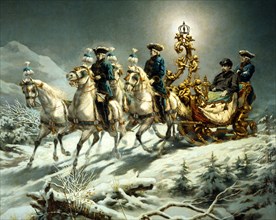 Louis II de Bavière lors d'une promenade nocturne en traîneau dans les Alpes d'Ammergau (détail)