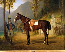 Pfeiffer, Portrait du cheval "Erda" sur le chemin du château de Linderhof