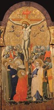 La Crucifixion avec les saints Cosme et Damien, Catherine et Barbara (détail)
