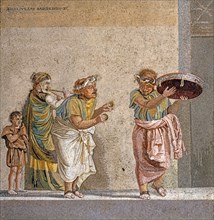 Musiciens itinérants, Mosaïque provenant de la villa de Cicéron à Pompéi