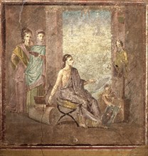 La femme peintre, fresque de Pompéi