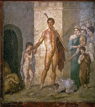 Thésée vainqueur du Minotaure, fresque de Pompéi
