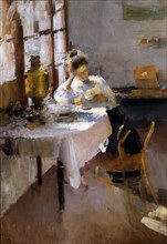 Levchenko, A table lisant une lettre