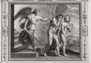 La Genèse, chapitre 3 : L'ange de Dieu expulse Adam et Eve du Paradis terrestre