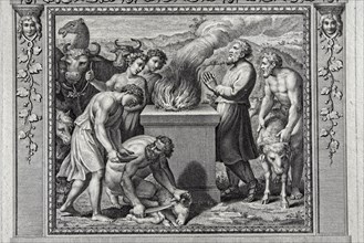 La Genèse, chapitre 8 : Noé fait un sacrifice en l'honneur de Dieu