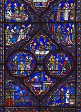 Partie inférieure du vitrail de saint Julien l'Hospitalier (vitrail de Chartres)