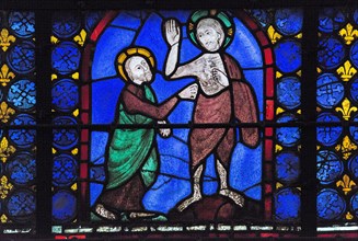 L'incrédulité de saint Thomas (vitrail de Chartres)