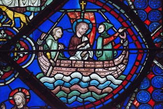 Embarquement de saint Thomas pour les Indes (vitrail de Chartres)