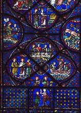Partie inférieure du vitrail de saint Thomas (vitrail de Chartres)