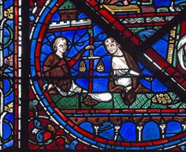Changeurs d'argent (vitrail de Chartres)