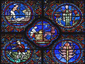 Vitrail du Zodiaque et des travaux des mois (vitrail de Chartres)