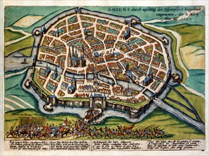 Hogenberg, La prise d'Amiens par les Espagnols le 11 mars 1597