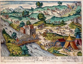 Hogenberg, Fuite et défaite des papistes à Saint-Gilles en Languedoc en octobre 1562