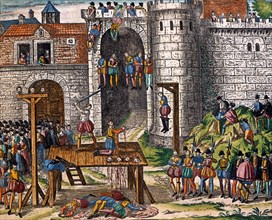 Hogenberg, Execution of the conspirators at Amboise, 1560