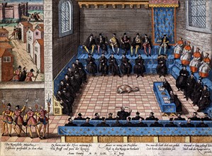 Hogenberg, La Mercuriale tenue aux Augustins à Paris le 10 juin 1559