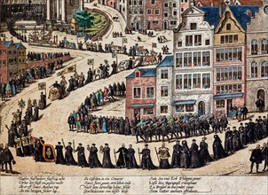 Hogenberg, Funeral procession in Brussels to honour the death of Charles V of Spain