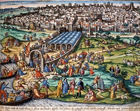 Hogenberg, La prise de Tunis par Charles Quint aux Ottomans, en 1535