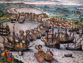 Hogenberg, The siege of Tunis by Charles V in 1535