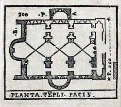 Planta Tepli Pacis : Plan du Temple de la Paix à Rome