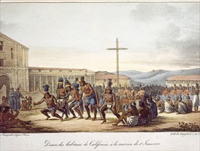 Danse des habitants de Californie à la mission de San Francisco