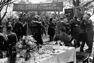 Russian -American Dance celebrates linkup at Torgau (April 27,1945)