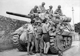 Partisans italiens et 5e armée Alliée à Leghorn (19 juillet 1944)