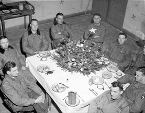 Dîner de Noël à Bastogne pendant le siège (Belgique) (25 décembre 1944)