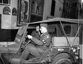 U.S Military Police on Place Pigalle (Paris-May 14,1945)