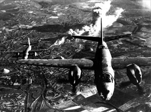 Armada of Liberation B-26 Marauders bombing Charleroi (Belgium) before June 6, 1944