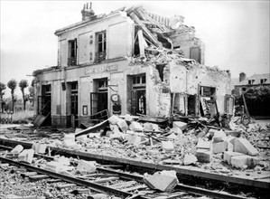 Railway station at St-Sever Calvados in France, August 6,1944