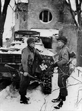 U.S. truck recaptured bearing Swastika in Faymonville (Belgium), Beginning 1945
