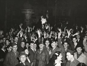 Celebration of the German surrender in Paris (May 8, 1945)