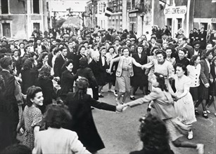 Saint-Nazaire (France)  celebrates liberation (May 8, 1945)