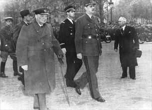 Winston Churchill in paris,  November 11, 1944