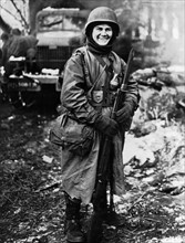 Soldat aéroporté américain en Belgique,  janvier 1945
