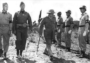 Churchill visits Italian front in August 1944