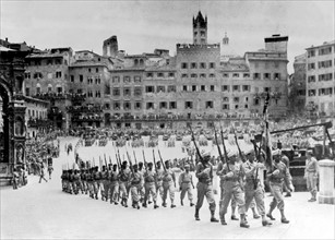 French troops parade on Bastille Day,  July 14, 1944 in Siena