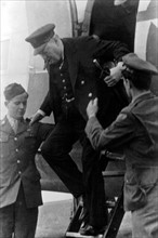 Churchill  arrive en Normandie, juillet 1944
