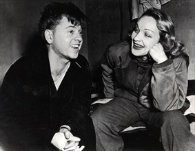 Marlene Dietrich visits Mickey Rooney in Belgium, Winter 1944-45