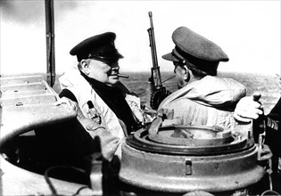 Churchill bound for Normandy in France, June 12, 1944