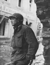 Officier américain à Prum, 12 février 1945