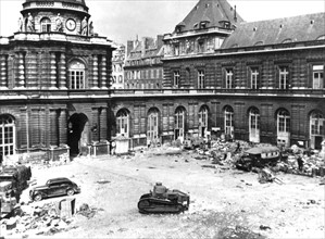 Luxembourg Palace surrounded by abandoned German equipment, August 25, 1944