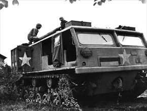 Largest  U.S. ordnance tractor (M-6) on the Western Front, 1944