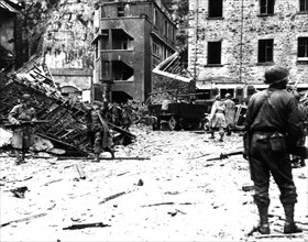 German troops give up at Cherbourg in France, June 27, 1944